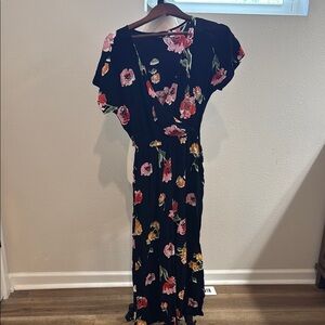 Sanctuary Pink and Orange Jumpsuit with Flutter Sleeves